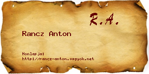 Rancz Anton névjegykártya